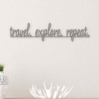 Travel Explore Repeat Metal Sign - Simply Royal Design